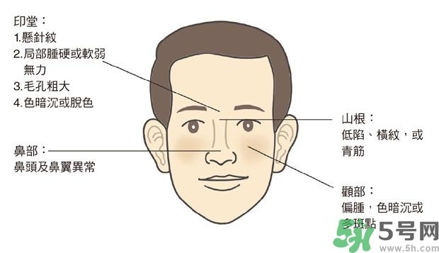 耳垂上有豎紋是怎么回事？山根有橫紋是什么?。?></p><h3>唇舌</h3><p>我們吃進(jìn)食物的營(yíng)養(yǎng)物質(zhì)透過(guò)脾胃消化吸收後，一部分成為制造血液的來(lái)源，轉(zhuǎn)換成血液後，再由心的系統(tǒng)輸送到全身。而中醫(yī)認(rèn)為「心開竅於舌」、「脾開竅於唇」，脾胃的消化吸收能力好不好，看嘴唇的顏色及形狀就知道，如果脾胃功能不佳，營(yíng)養(yǎng)不良，那當(dāng)然也會(huì)影響到一個(gè)人的心血管系統(tǒng)；而舌頭更是觀察心臟功能的顯性部位，除了靜態(tài)的觀察舌頭的形狀和顏色之外，動(dòng)態(tài)的言語(yǔ)功能，有時(shí)也直接反映了心的狀態(tài)，例如常見的中風(fēng)先兆，即會(huì)有言語(yǔ)遲鈍或出現(xiàn)表達(dá)障礙等。</p><p>● 唇形：（建議拿以前的照片對(duì)照最清楚）最常見到的變化是上唇變得比較薄而扁，與病人的整體唇形和面形不成比例，缺少立體感，甚至還出現(xiàn)緊繃、微微向牙齦內(nèi)收的感覺，乍看像是抿嘴，其實(shí)不是。讀者可能會(huì)問：「那是因?yàn)樗緛?lái)的嘴唇比較薄才會(huì)變成這樣。我是厚唇，應(yīng)該不會(huì)吧！」其實(shí)不然。嘴唇變薄與原來(lái)唇形的厚薄無(wú)關(guān)，而是一種相對(duì)比例的改變，所以才要跟自己過(guò)去的照片和整體的唇形面形相比較。</p><p>●唇色：營(yíng)養(yǎng)充足健康的人，唇色為鮮紅色，如果出現(xiàn)比較暗沉的顏色，或兼有瘀斑，都是瘀血的現(xiàn)象；如果唇色偏淡，就是血不足欠血。</p><p>● 舌頭：健康的舌色鮮紅，大小厚薄適中，跟人的體型成比例，體型壯碩的人舌頭較大，體型瘦弱的人舌頭較小。實(shí)證的舌頭厚厚腫腫，顏色暗紅，舌面或舌邊出現(xiàn)暗斑，中醫(yī)稱為「瘀斑」；卷起舌頭，舌下的靜脈色暗，腫起甚至彎曲，中醫(yī)稱為「絡(luò)脈怒張」，這都是氣血瘀滯的現(xiàn)象。虛證的舌頭形狀改變不大，但顏色偏淡。</p> </div>
<div align=