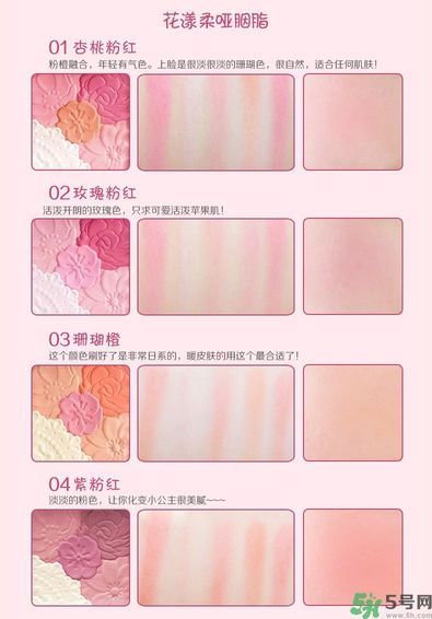 canmake花瓣腮紅色號(hào)對(duì)比圖？canmake五色花瓣腮紅試色