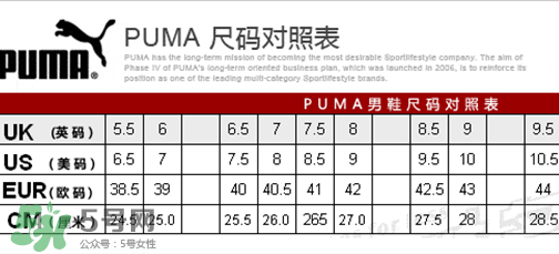 puma襪子鞋尺碼怎么選？彪馬襪套鞋尺碼對照表