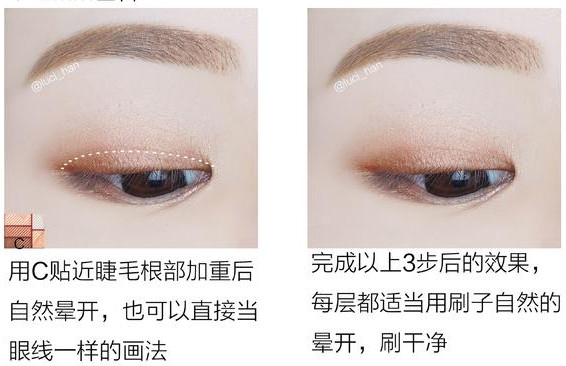 新手眼影的畫(huà)法步驟圖解 日常兩種眼影畫(huà)法步驟
