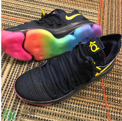 nike kd 10 be true彩虹配色實(shí)物怎么樣？杜蘭特10彩虹底照片曝光