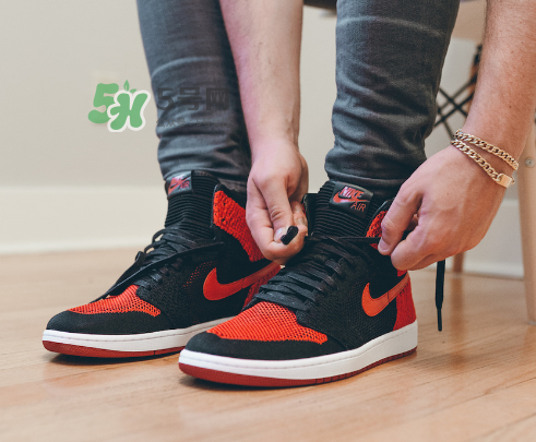 air jordan 1 flyknit banned上腳怎么樣？aj1編織款毛線鞋上腳效果