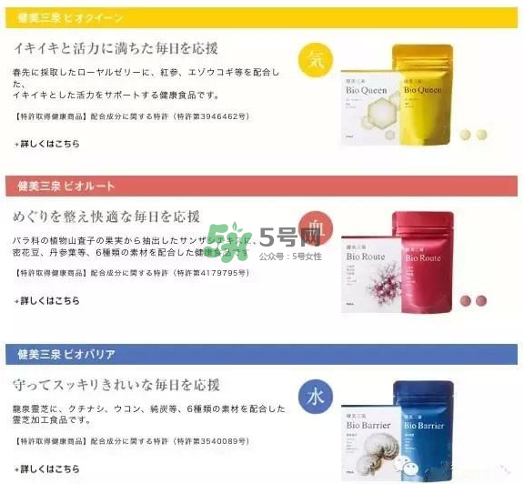 pola健美三泉紅色、黃色、藍色產品的區(qū)別