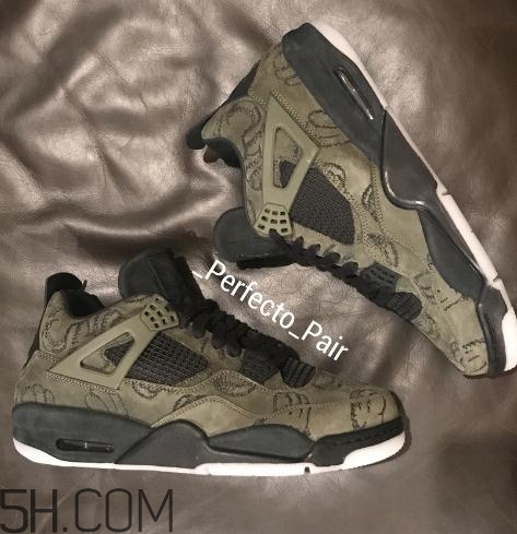 kaws與air jordan 4聯(lián)名橄欖綠版本實(shí)物什么樣？
