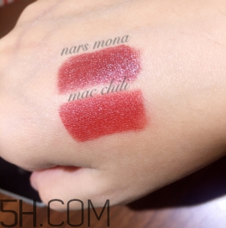 nars mona和mac chili顏色一樣嗎？nars mona和chili試色對比