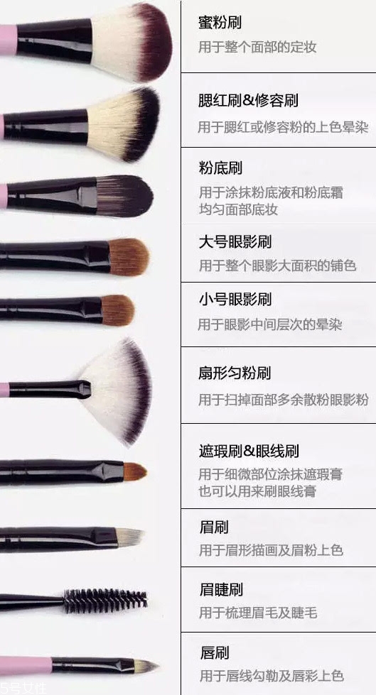 化妝刷有哪些分類和用法？化妝刷的詳細(xì)用法