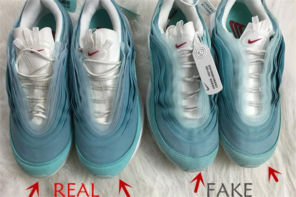 耐克air max 97萬花筒真假對(duì)比 am97萬花筒真假鑒定